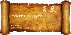 Rosenblüh Endre névjegykártya